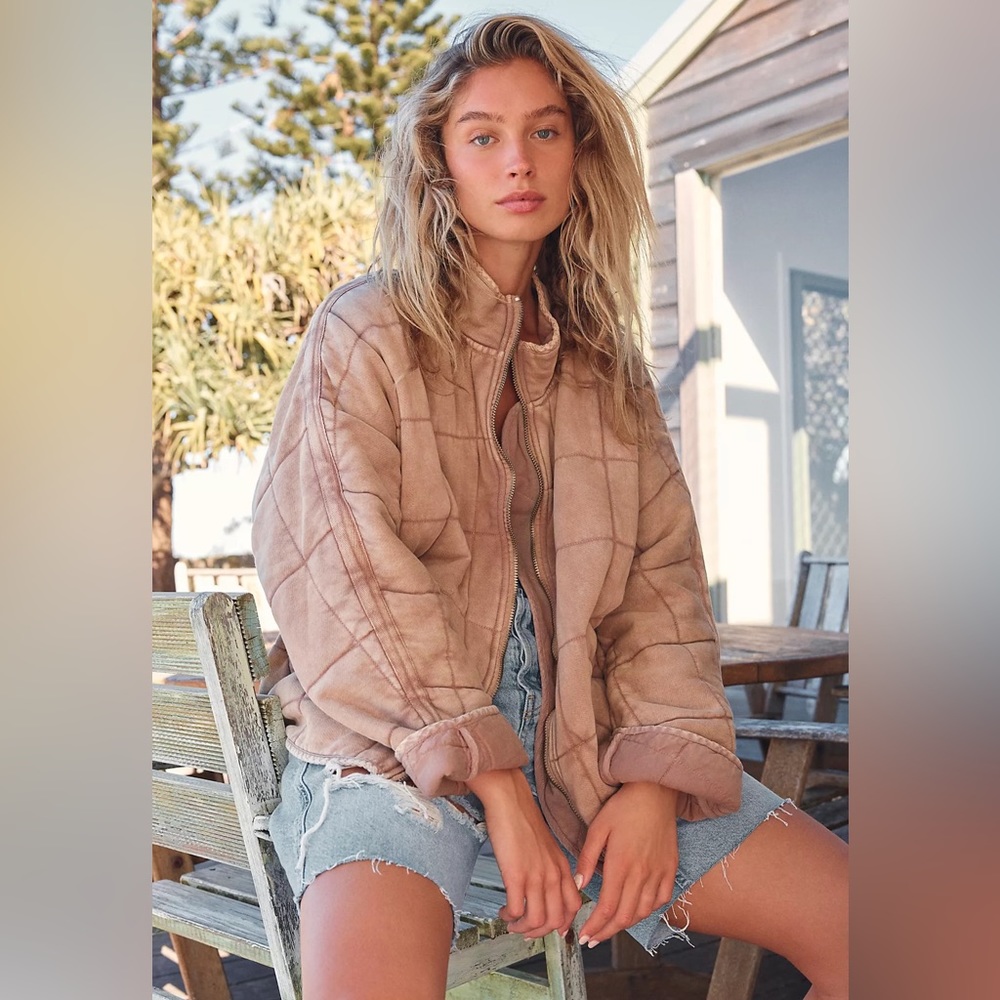 Free People Dolman Quilted Knit Jacket